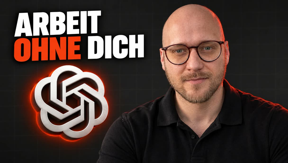Cover der KI-Talk-Folge: Niklas Volland neben dem ChatGPT-Logo und dem Schriftzug „Arbeit ohne dich“