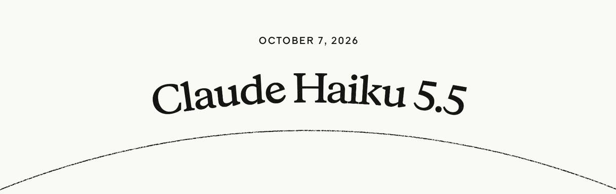 Ankündigung von Anthropic: Schriftzug „Claude Haiku 5.5“ mit Datum 7. Oktober 2026 über einem geschwungenen Bogen