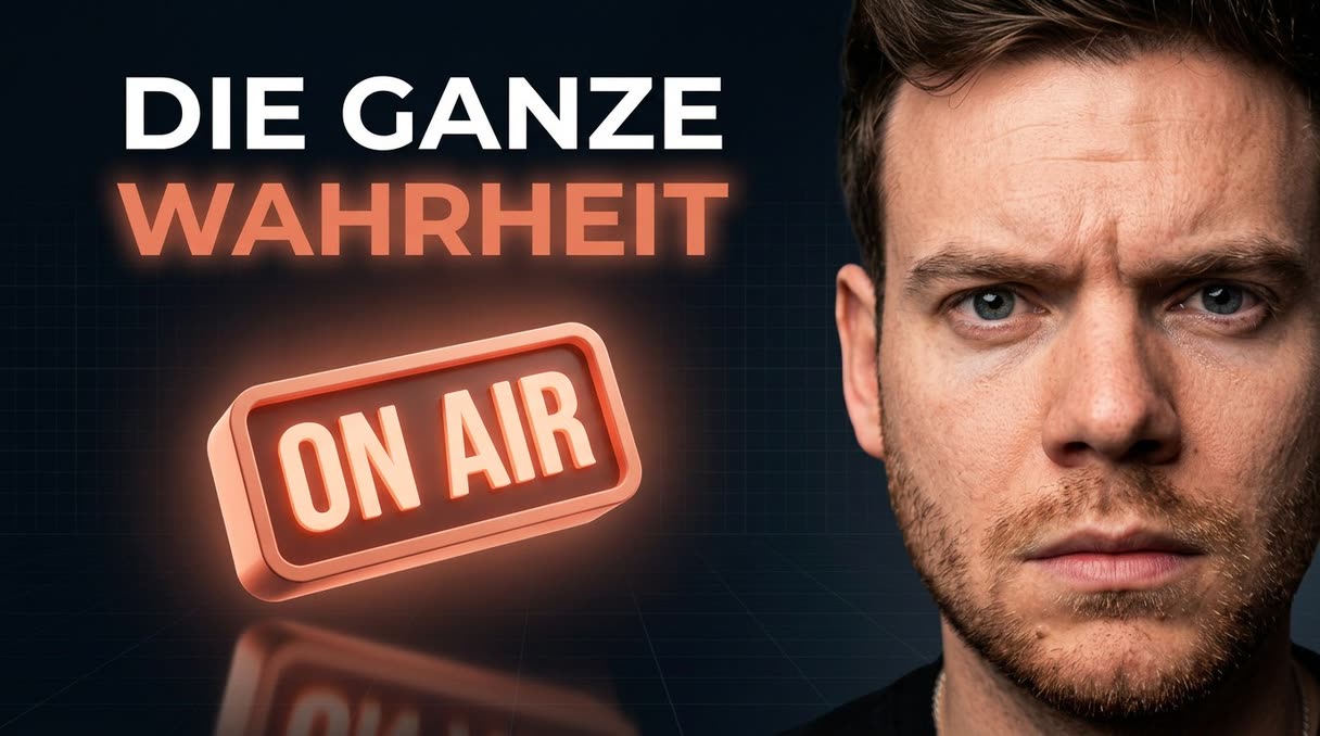 Cover der KI-Talk-Folge: Porträt neben dem Schriftzug „Die ganze Wahrheit“ und einem leuchtenden On-Air-Schild